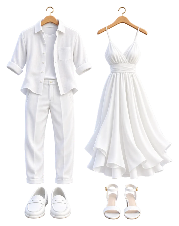All White outfit illustration